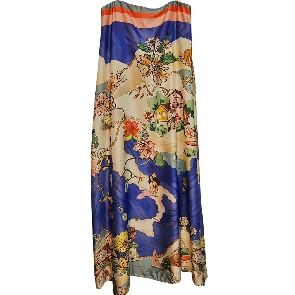 Antonio Melani Size 0 Lucia Ocean Print Strapless Maxi Dress NWT $249 1228